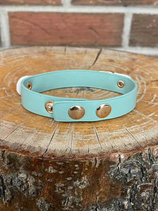Snaffle Bit Bracelet - Mint Green & White