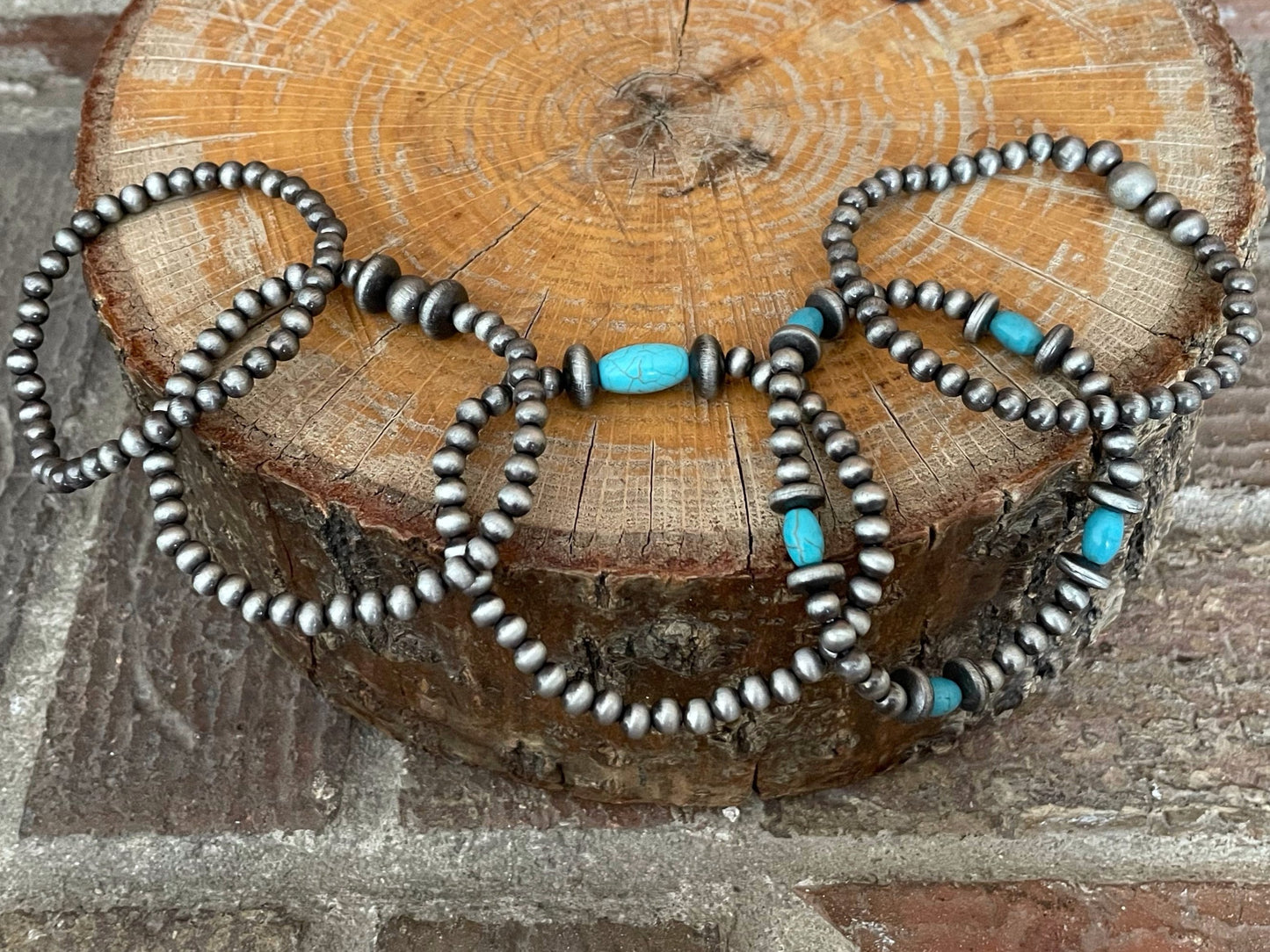 5mm Navajo Style Pearl and Turquoise Bracelet Set