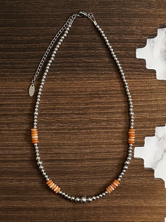 Agate Trails Stainless Steel Western Pearl Necklace 17 inch Red Saguaro Jewelry by Cimarron Red Saguaro Trading Post