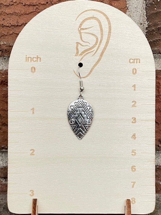 Aztec Pattern Teardrop Earrings