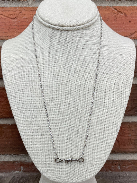 Barbed Wire Pendant Necklace