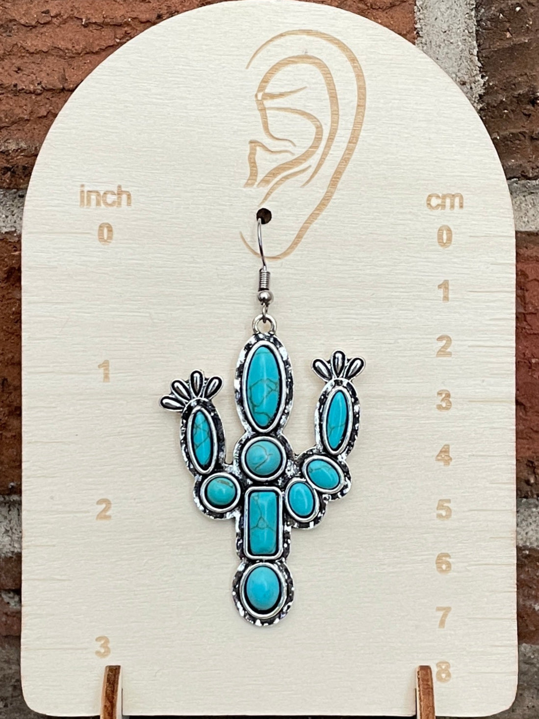 Blooming Saguaro Cactus Turquoise Cluster Earrings