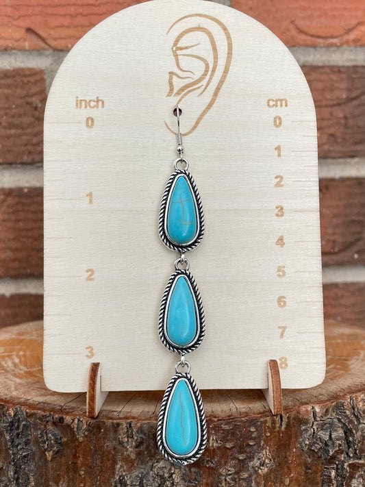 Faux Turquoise Waterdrop Earrings