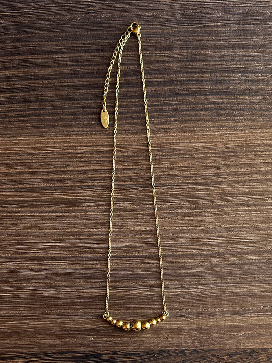 Gold Graduated Stainless Steel Western Pearl 1.5 inch Bar Necklace 16 inch Red Saguaro Jewelry by Cimarron Red Saguaro Trading Post