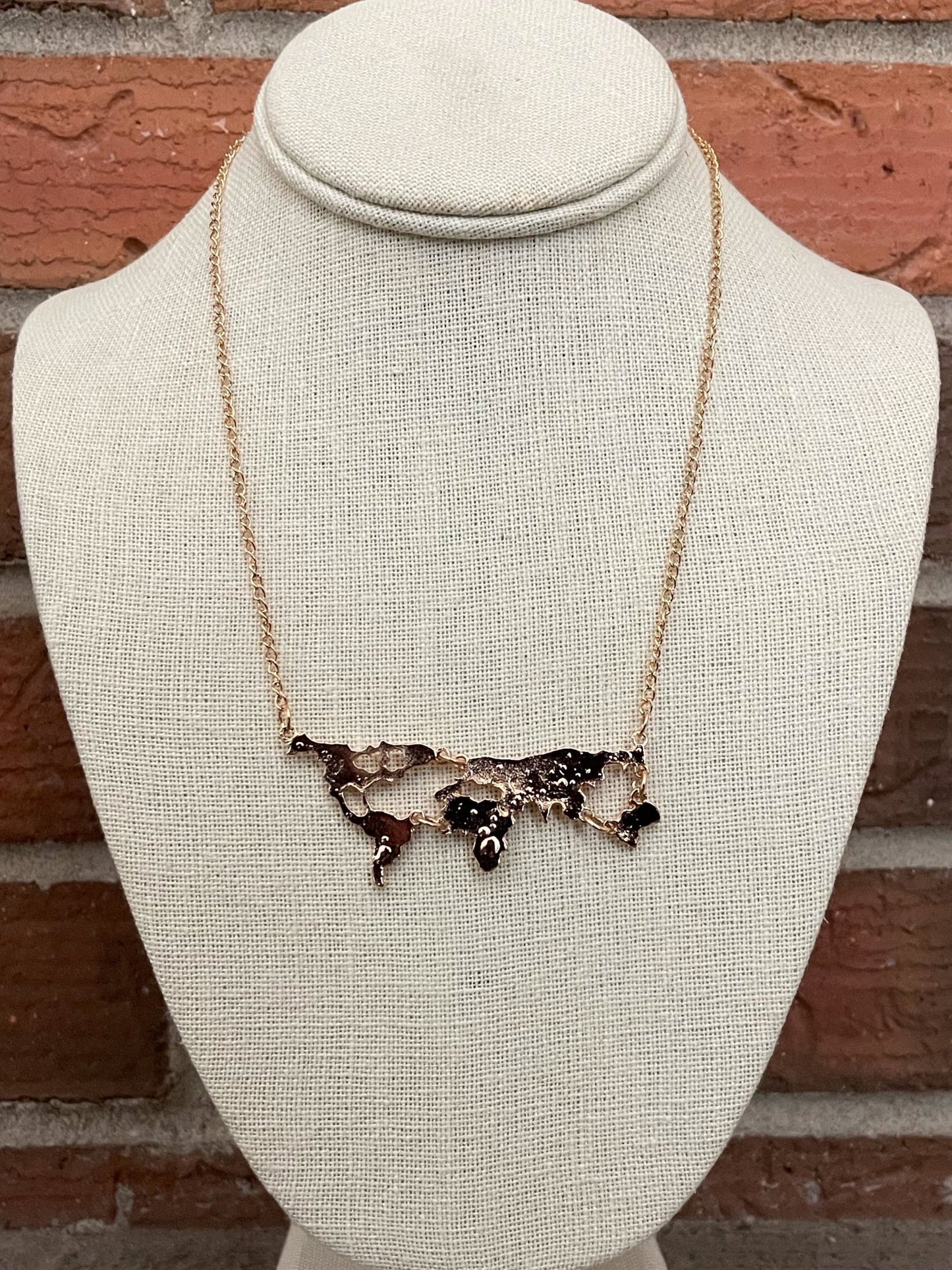 World Map Necklace Set