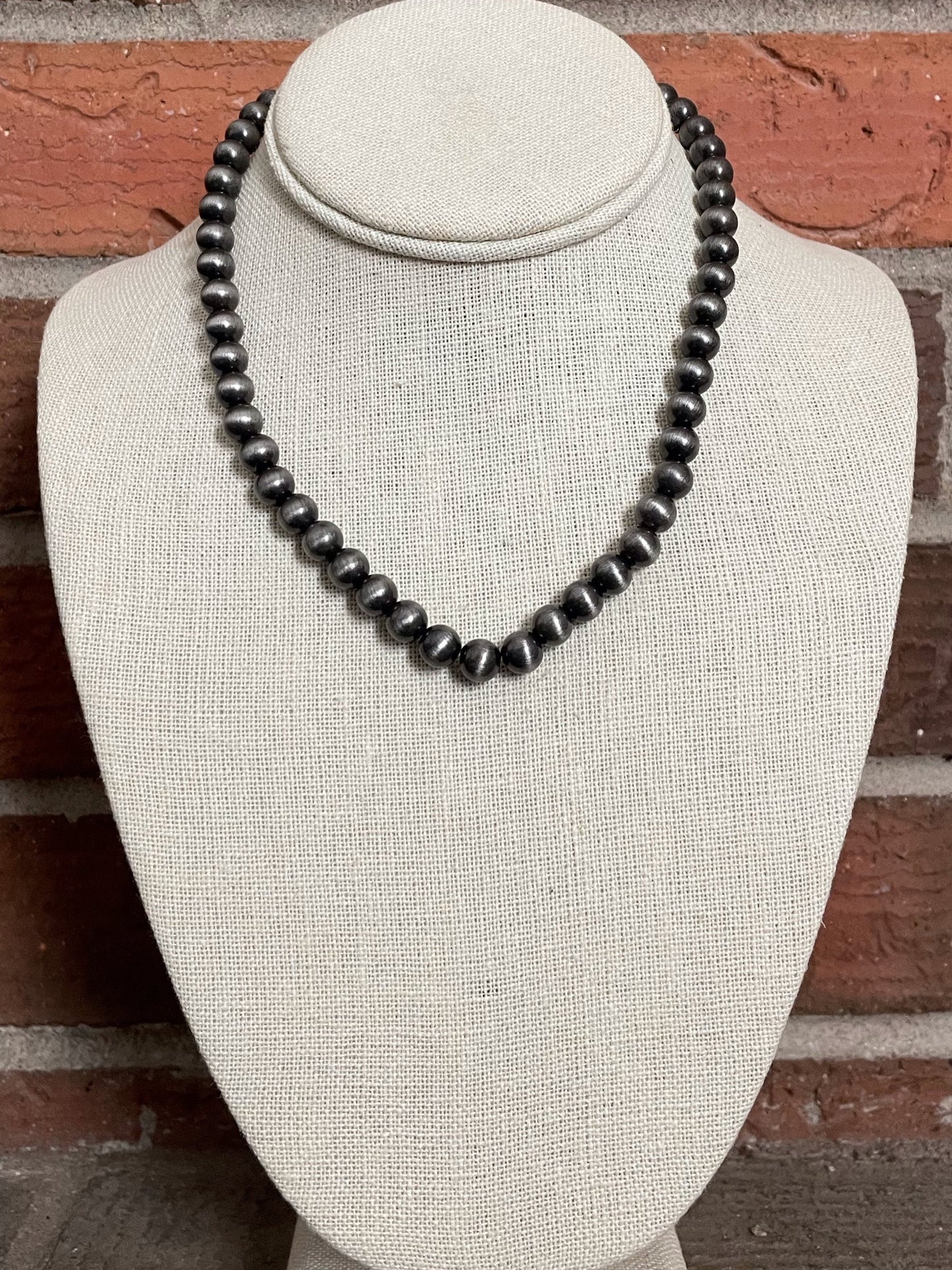 8mm Navajo Style Pearl Necklace
