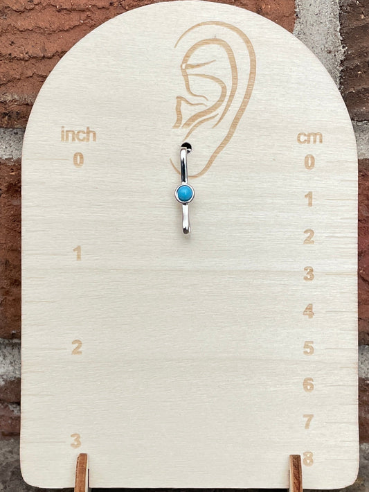 Bar Earrings with Faux Turquoise