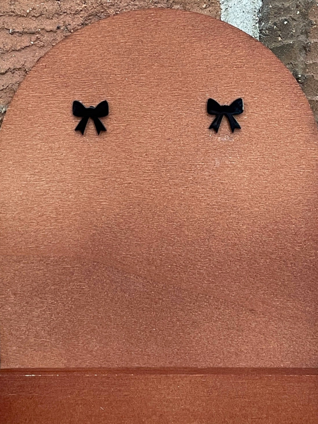 Bow Stud Earrings - Black