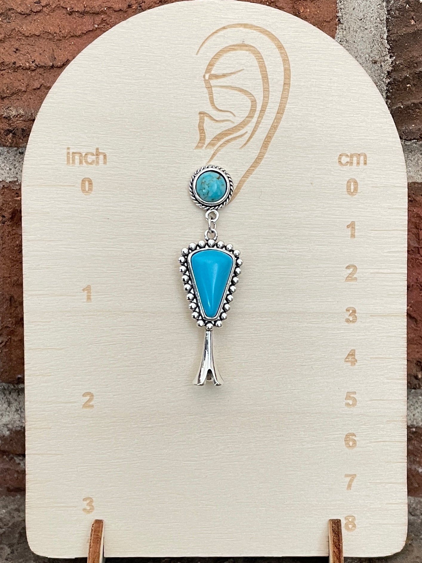 Squash Blossom Earrings with Mixed Faux Turquoise