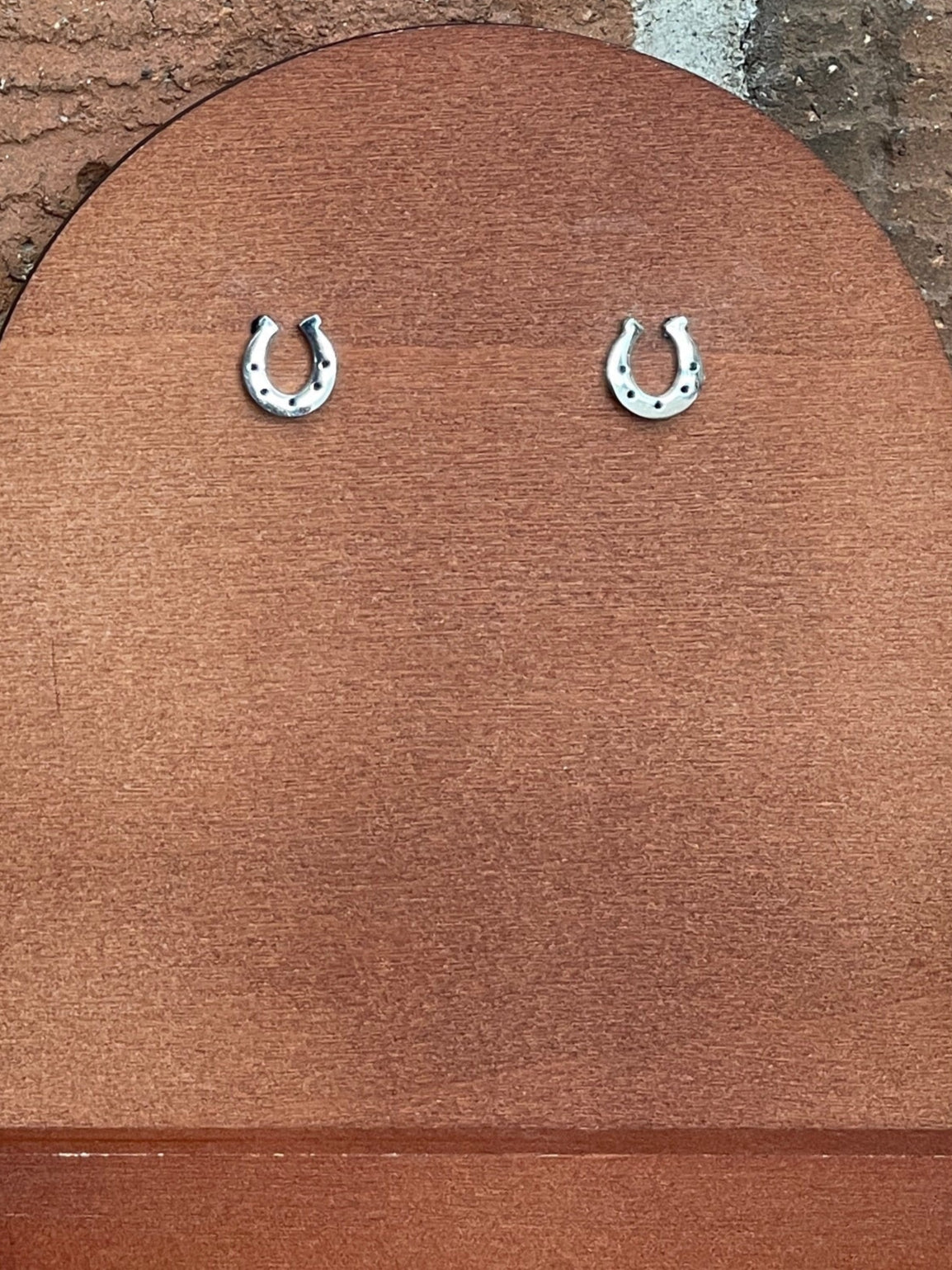 Horseshoe Stud Earrings - Silver