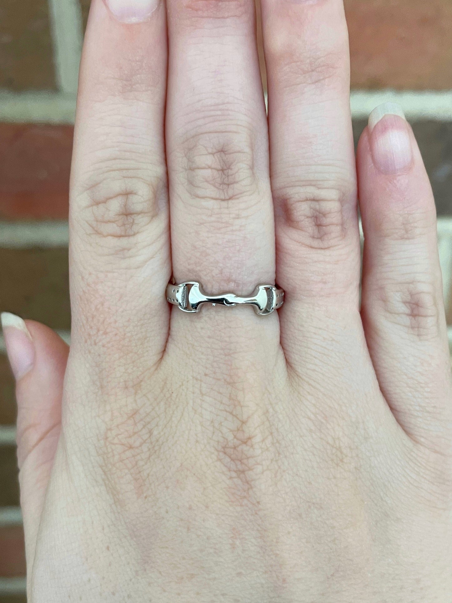 Genuine Sterling Silver Snaffle Bit Ring