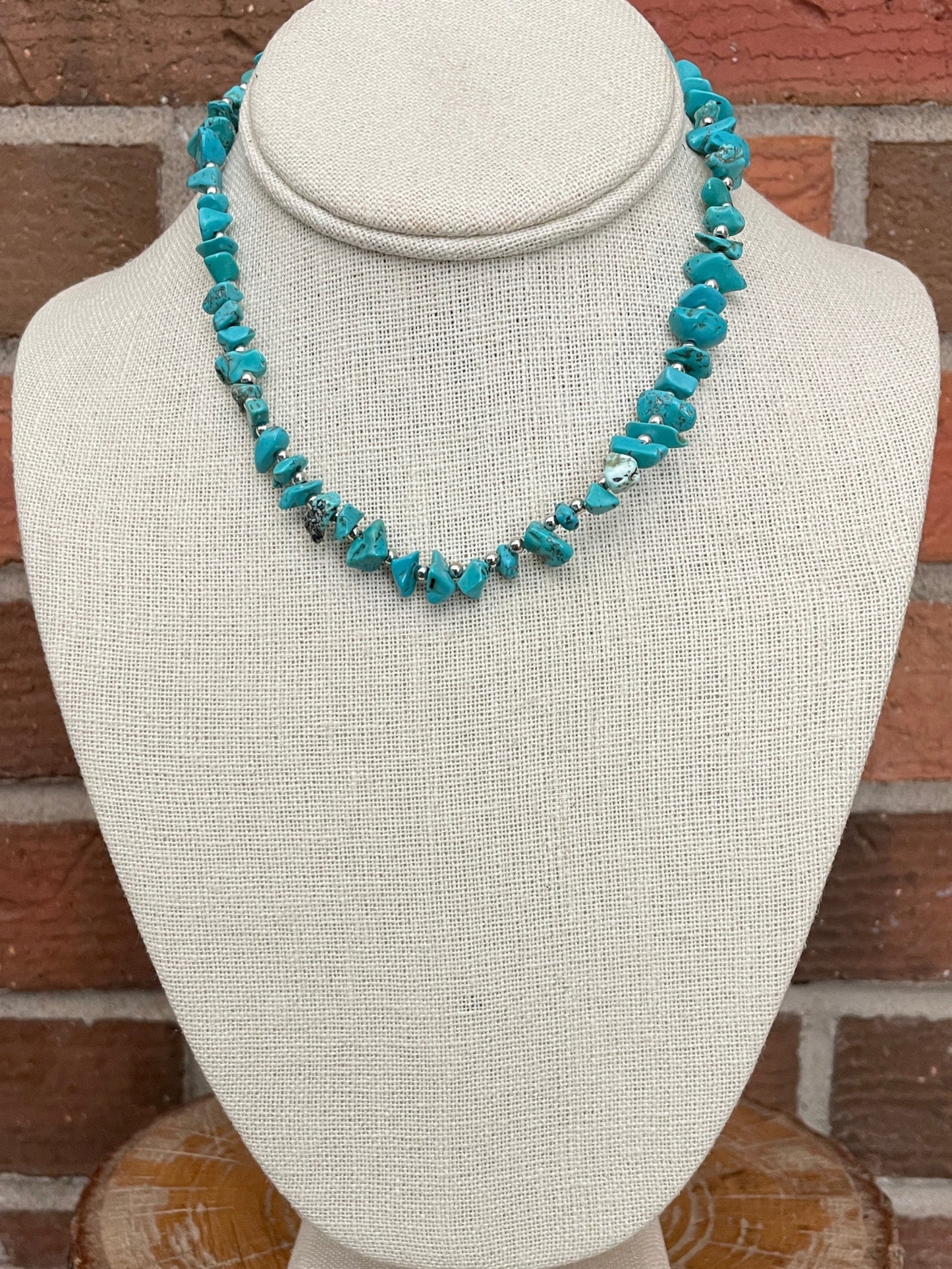 Floral Steer Skull and Turquoise Chip Necklace Set