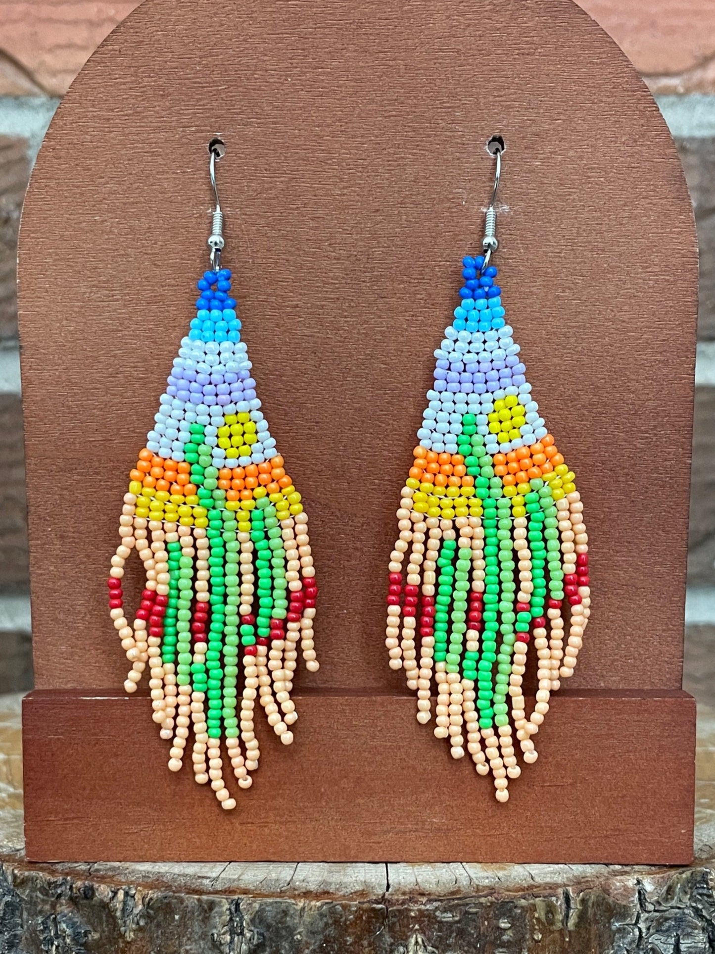 Beaded Saguaro Cactus Desert Earrings