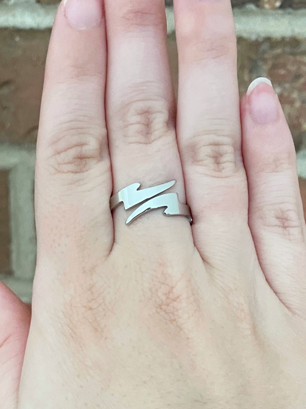 Stainless Steel Lightning Bolt Ring