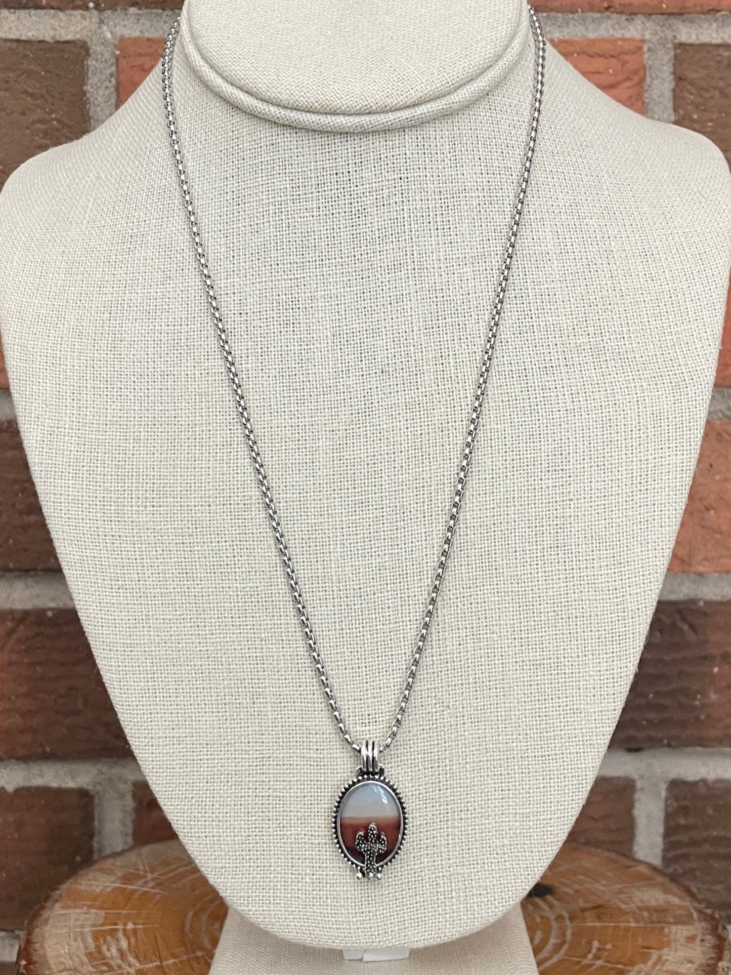 Saguaro Cactus Ombre Desert Necklace