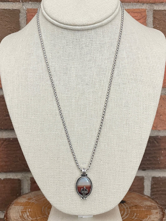 Saguaro Cactus Ombre Desert Necklace