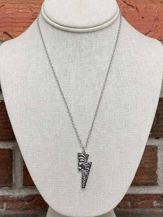 Filigree Lightning Bolt Necklace