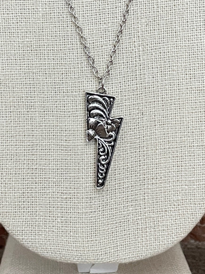 Filigree Lightning Bolt Necklace