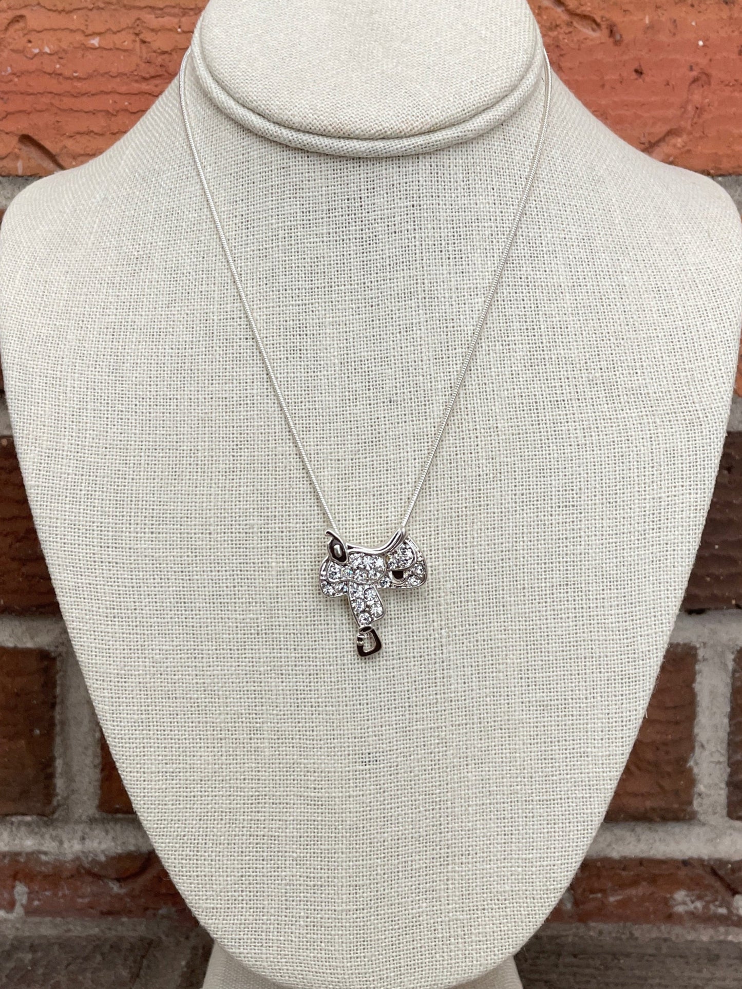 Rhinestone Western Saddle Necklace