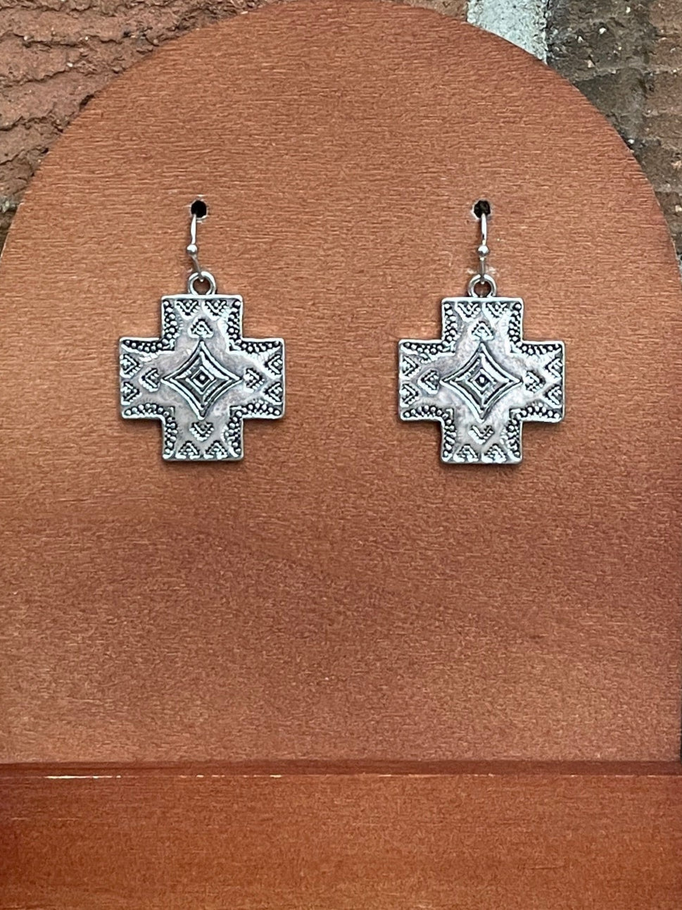 Four Winds Square Cross Earrings