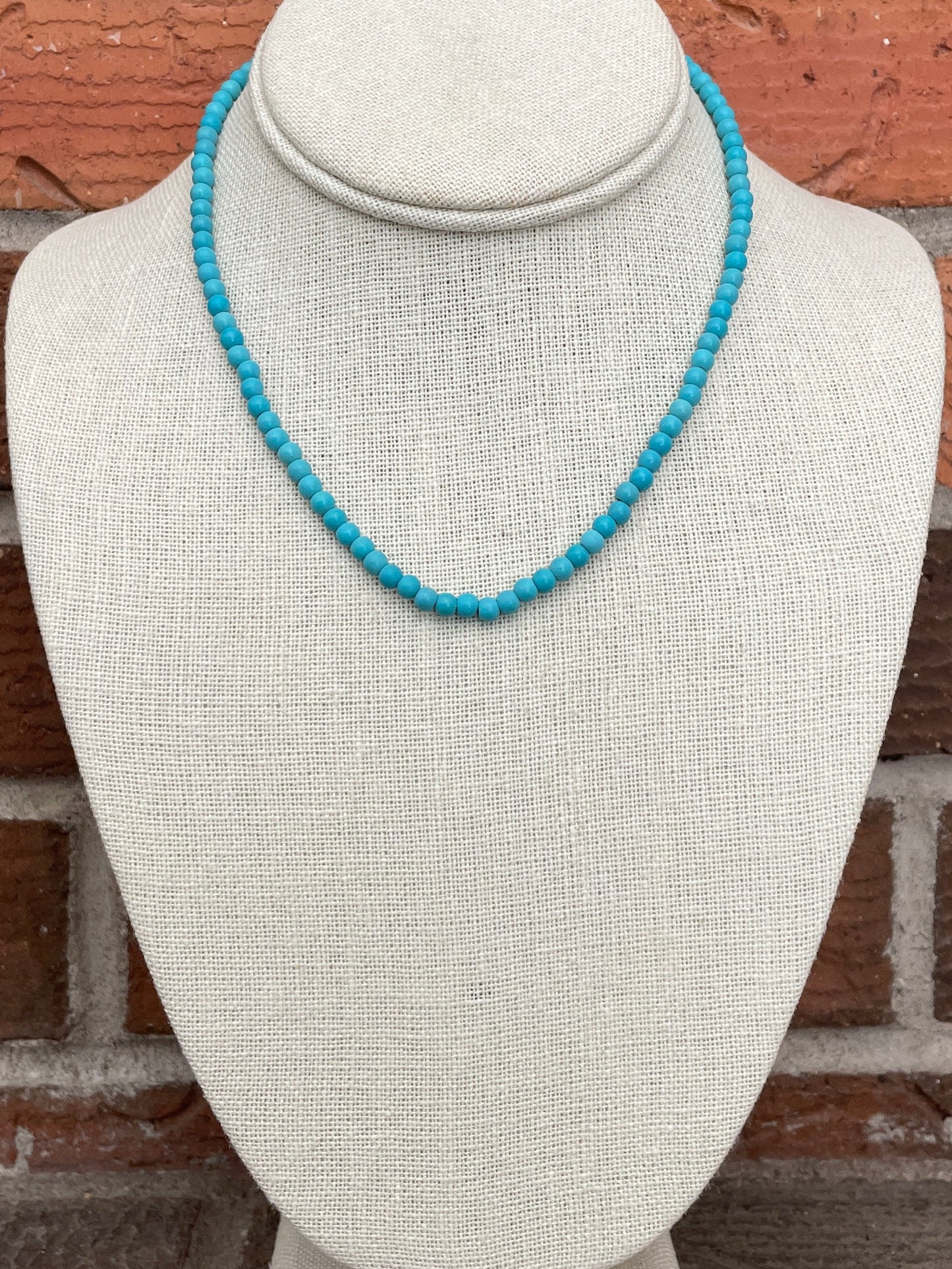 Faux Turquoise Beaded Necklace