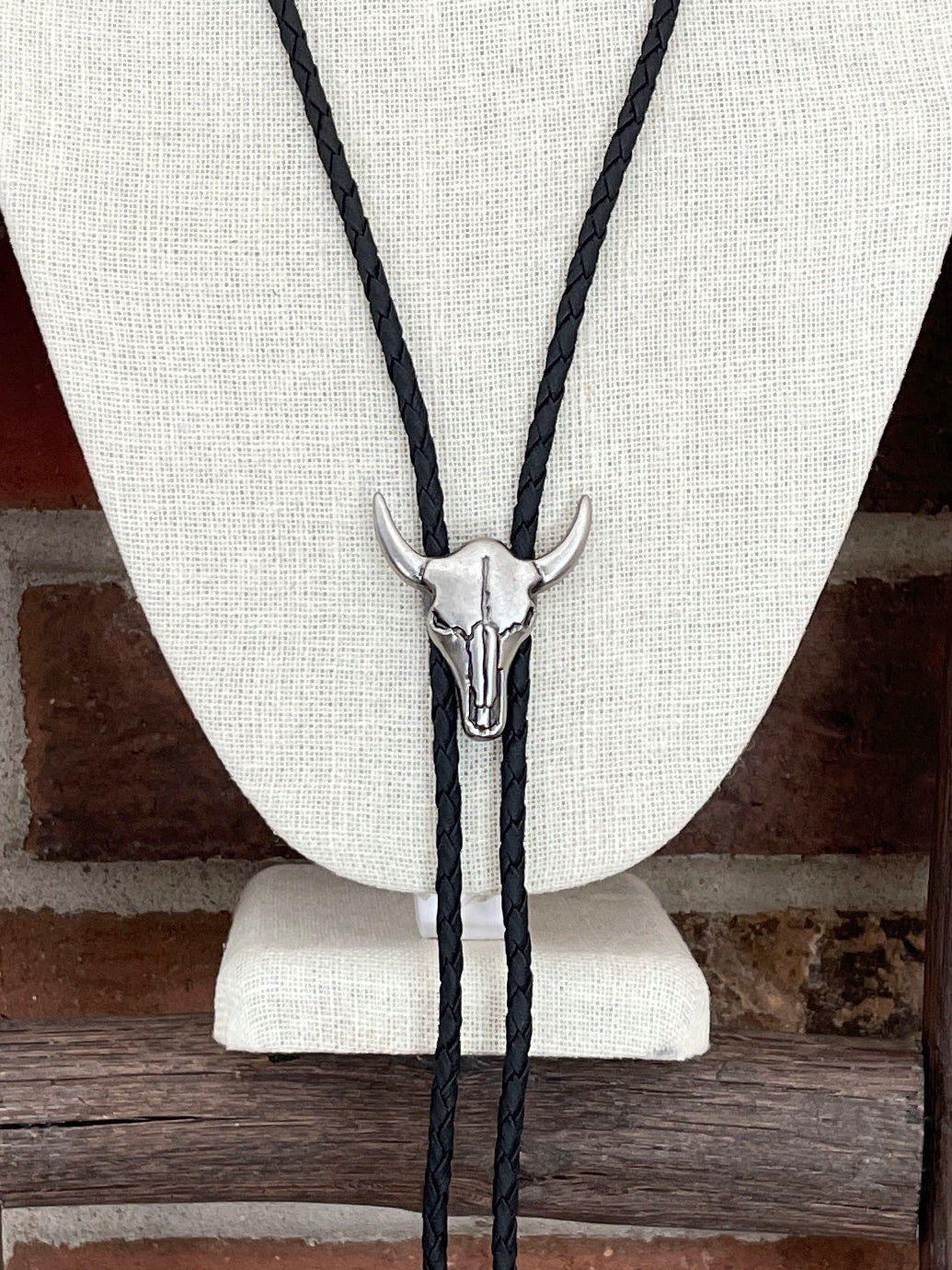 Steer Skull Bolo Tie Necklace