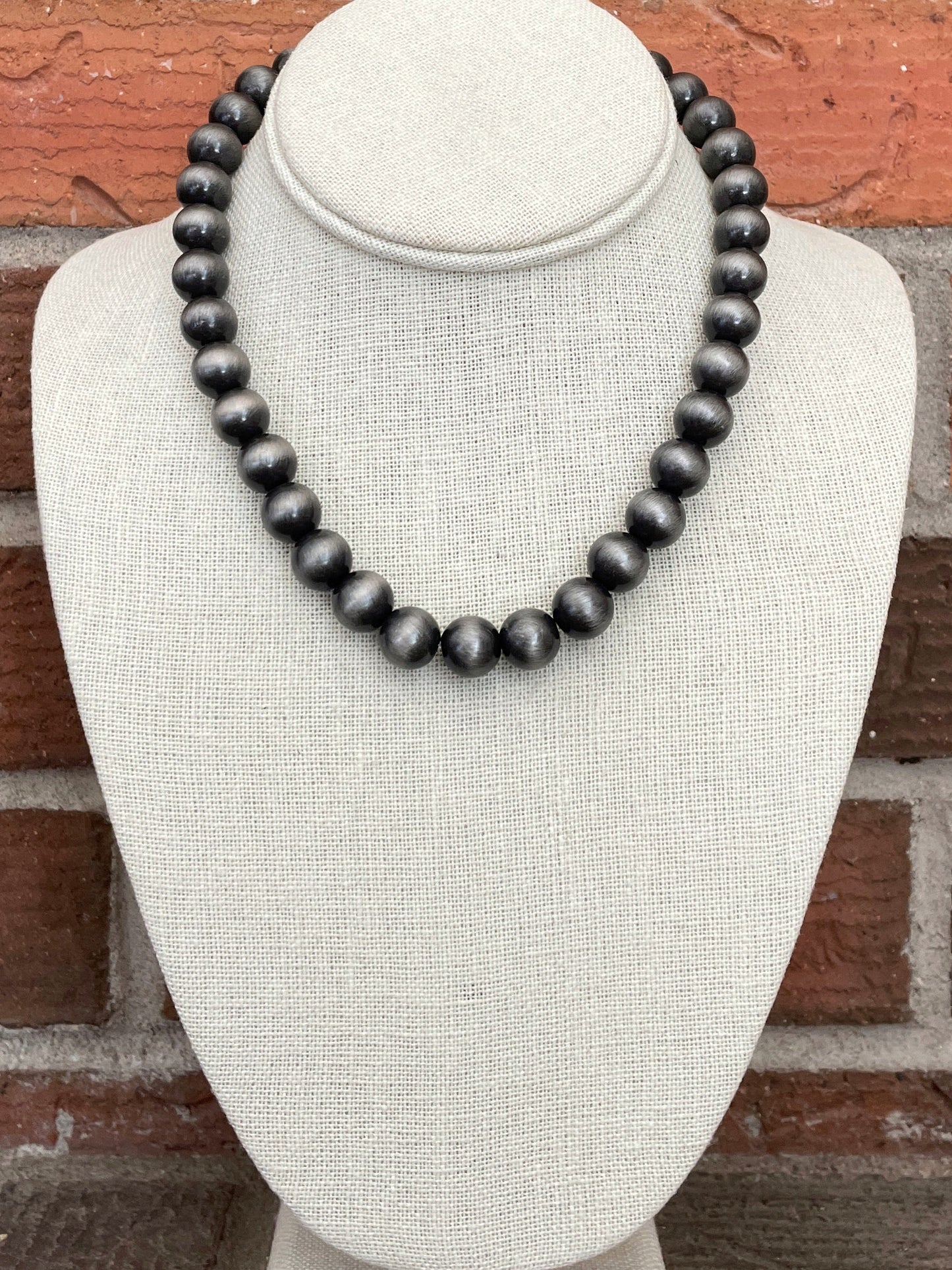 12mm Navajo Style Pearl Necklace