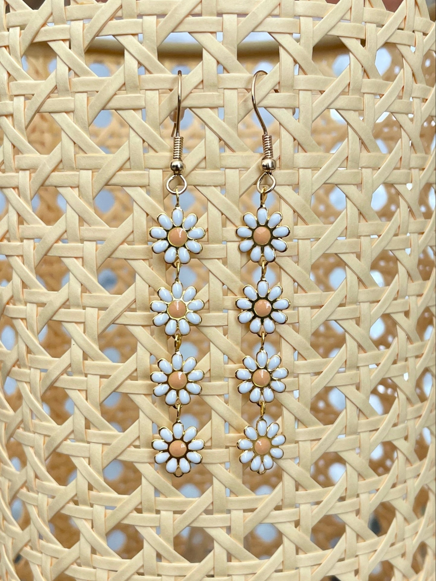 White Daisy Chain Earrings