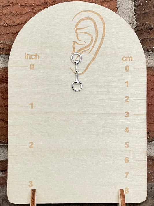 Genuine Sterling Silver Snaffle Bit Stud Earrings