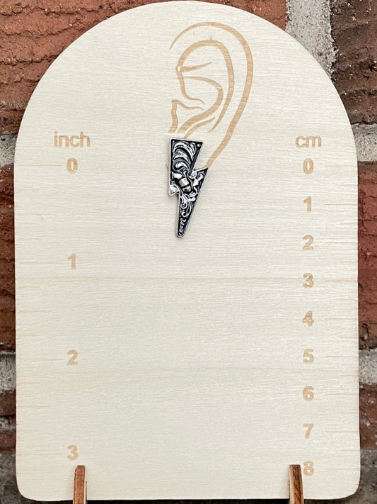 Filigree Lightning Bolt Earrings