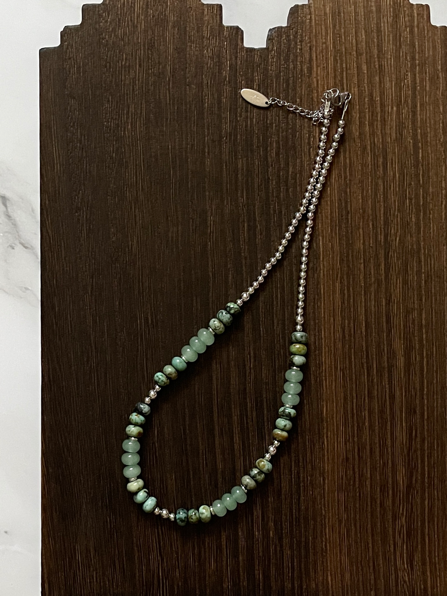 Mixed Gemstone Rondelle Western Pearl Necklace 19 inch