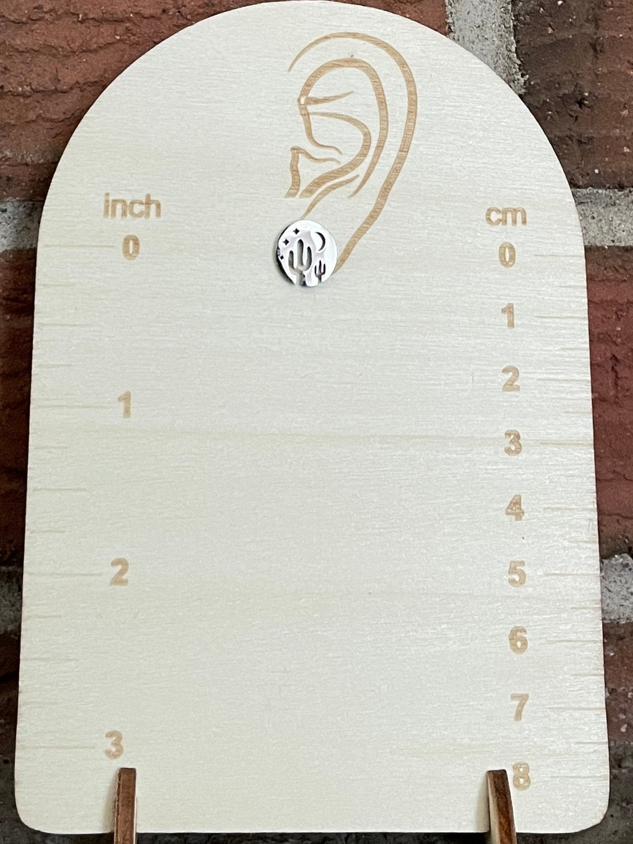 Moonlit Desert Saguaro Cactus Stud Earrings