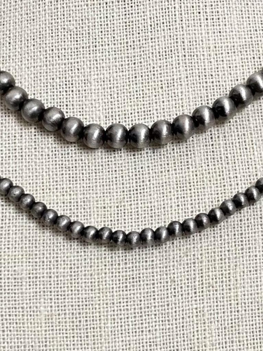 Navajo Style Pearl Double Layer Necklace