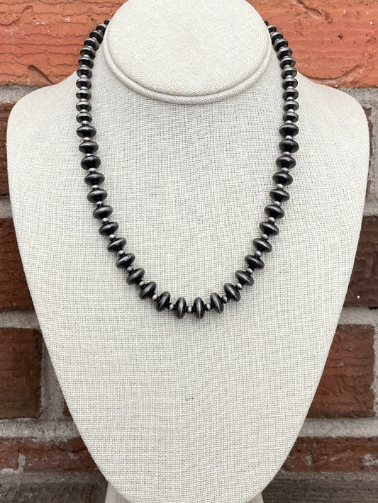 Navajo Style Pearl Graduated Saucer Necklace