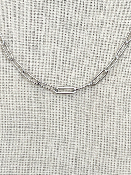 Paperclip Chain Necklace - Silver