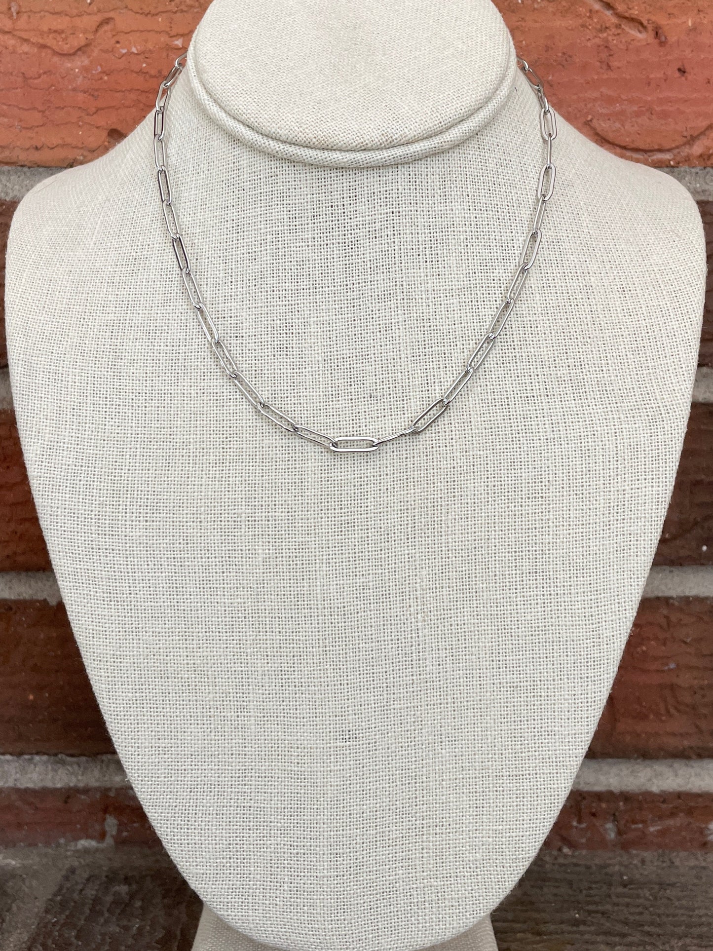 Paperclip Chain Necklace - Silver