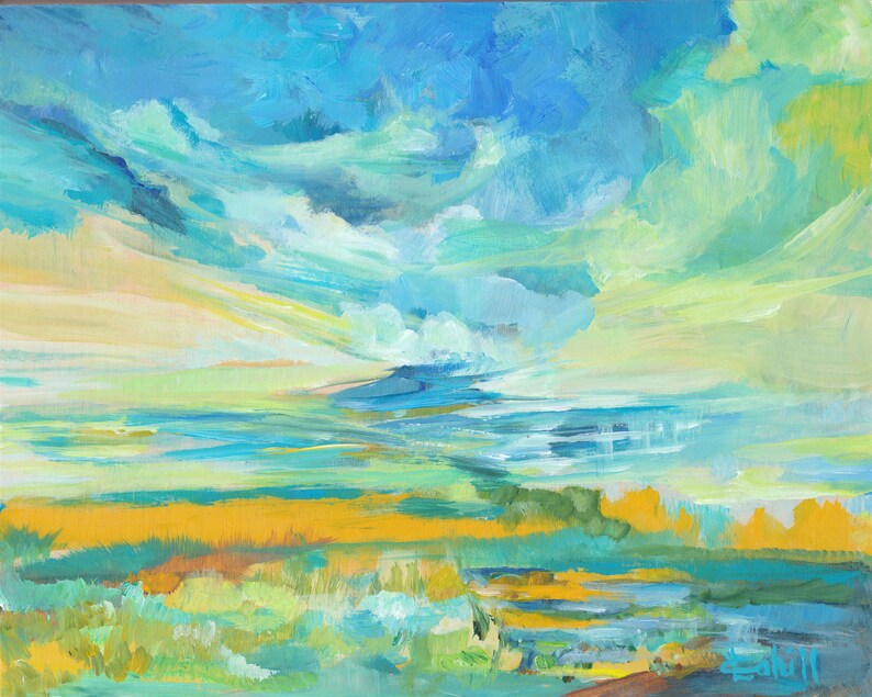 Prairie Washout Original Acrylic Painting by Lynn Cahill