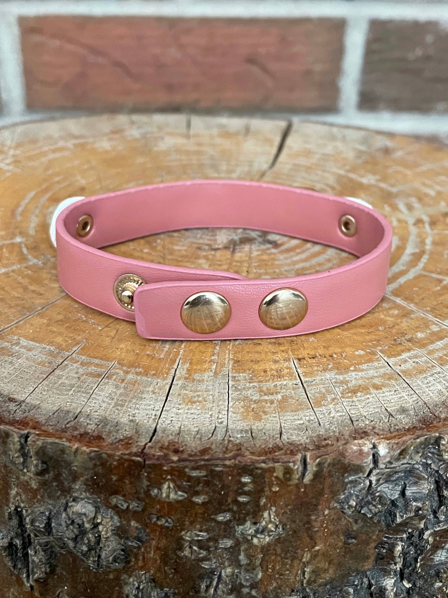 Snaffle Bit Bracelet - Dusty Pink & White