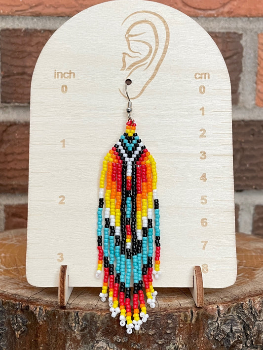 Southwestern Beaded Fringe Earrings