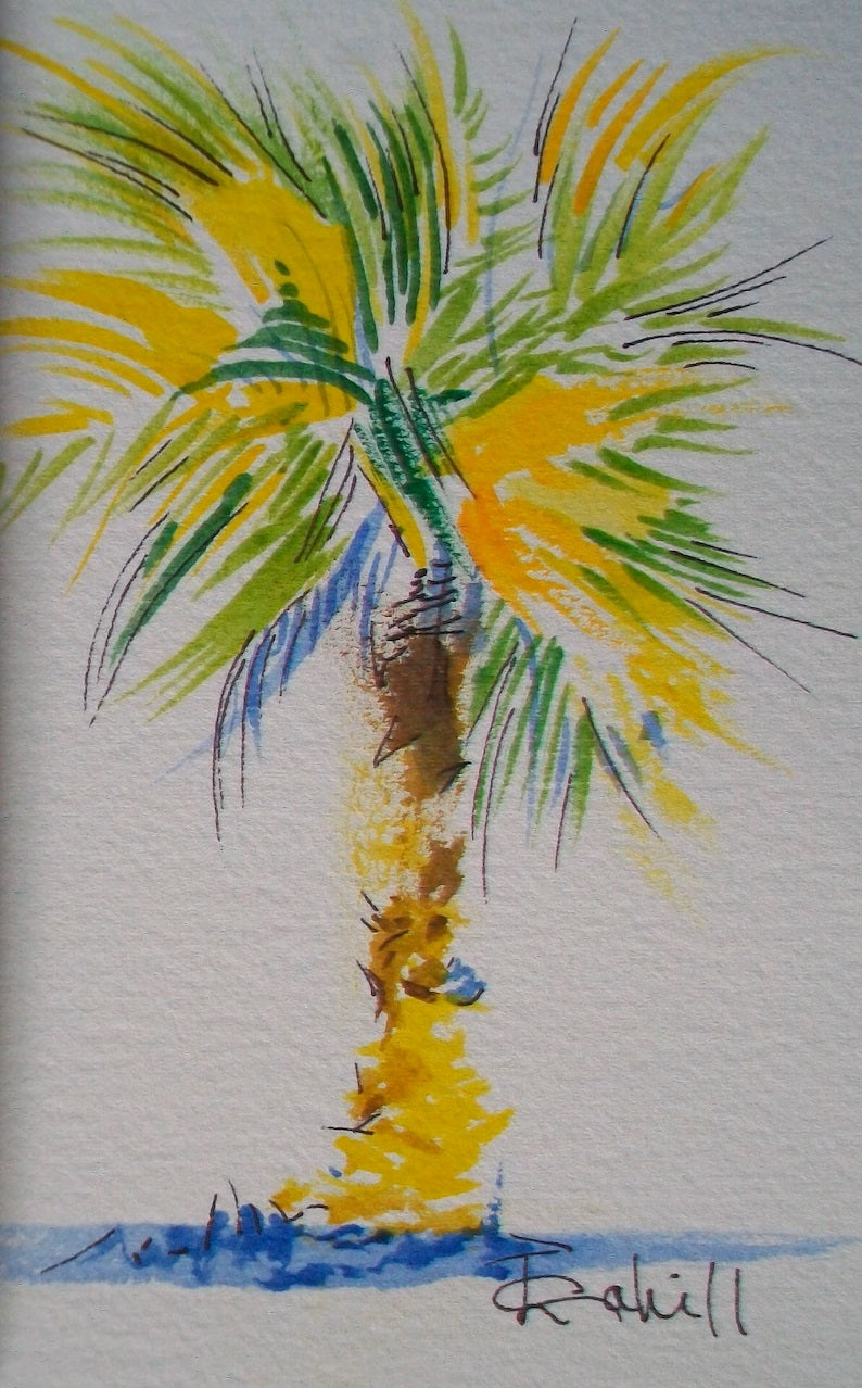 Sunburst Yucca Original Watercolor Painting by Lynn Cahill