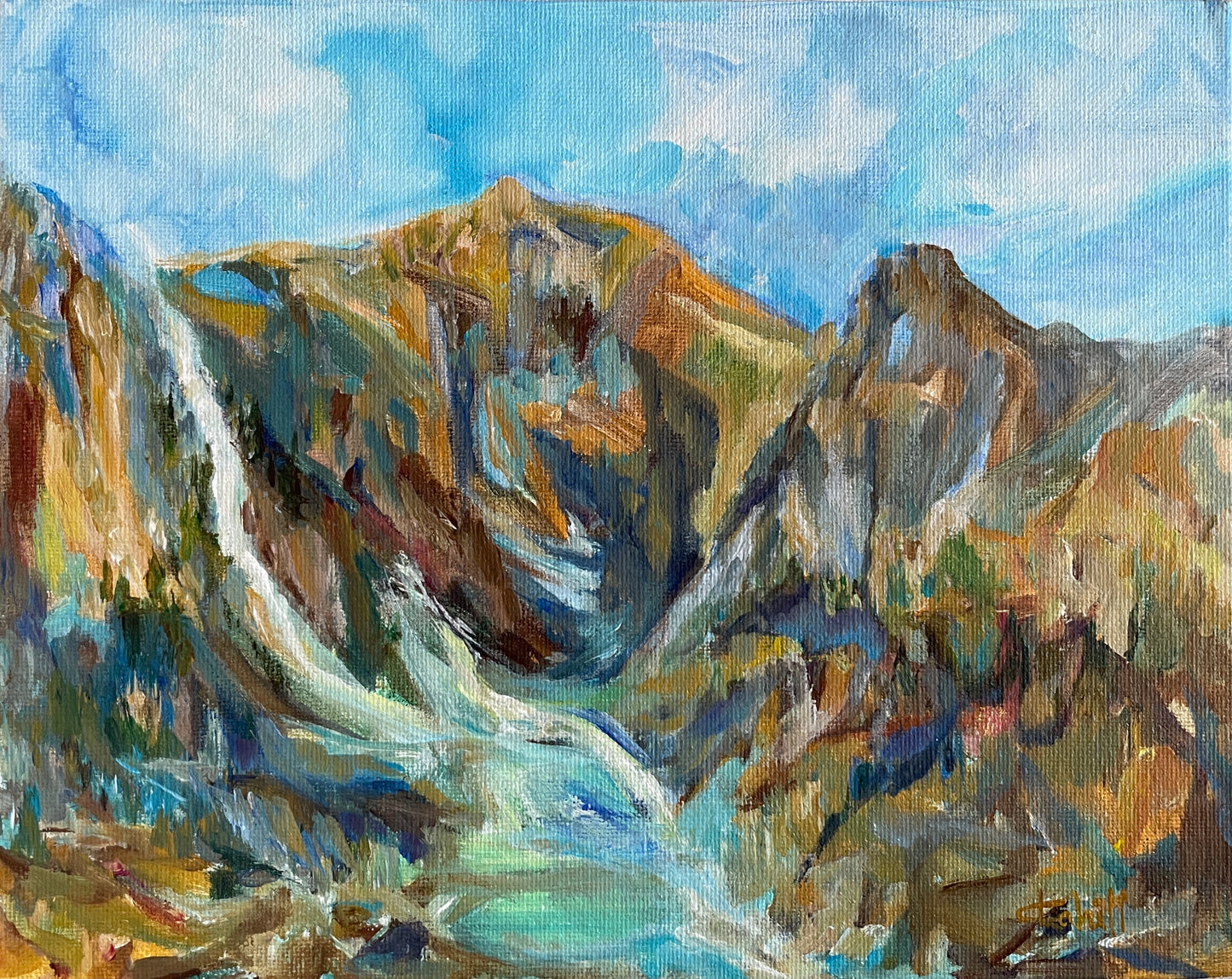 Telluride Valley Original Acrylic Painting by Lynn Cahill