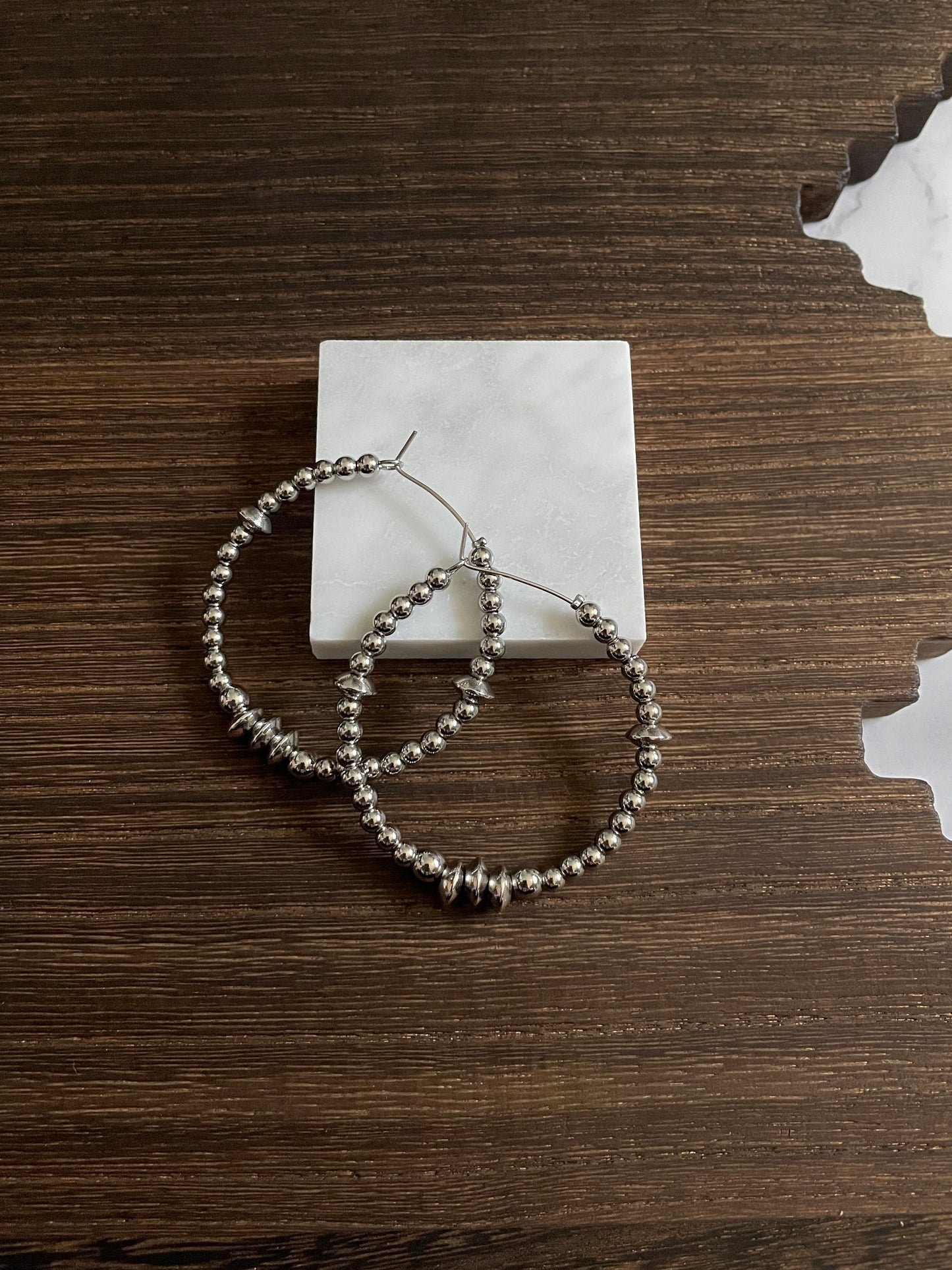 Triple Saucer Western Pearl Hoop Earrings