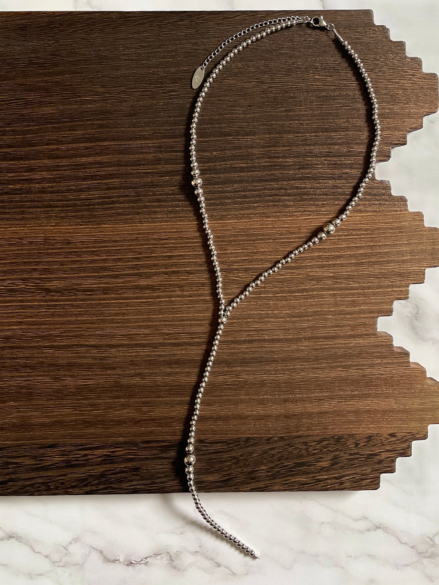 Western Pearl Graduated Lariat Necklace 18 inch