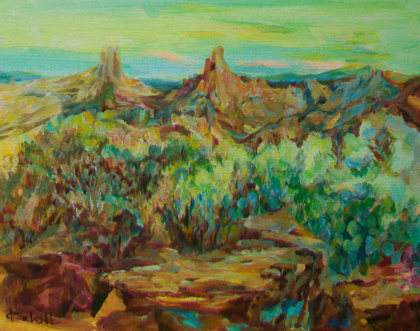 Green River Buttes Original Acrylic Painting by Lynn Cahill