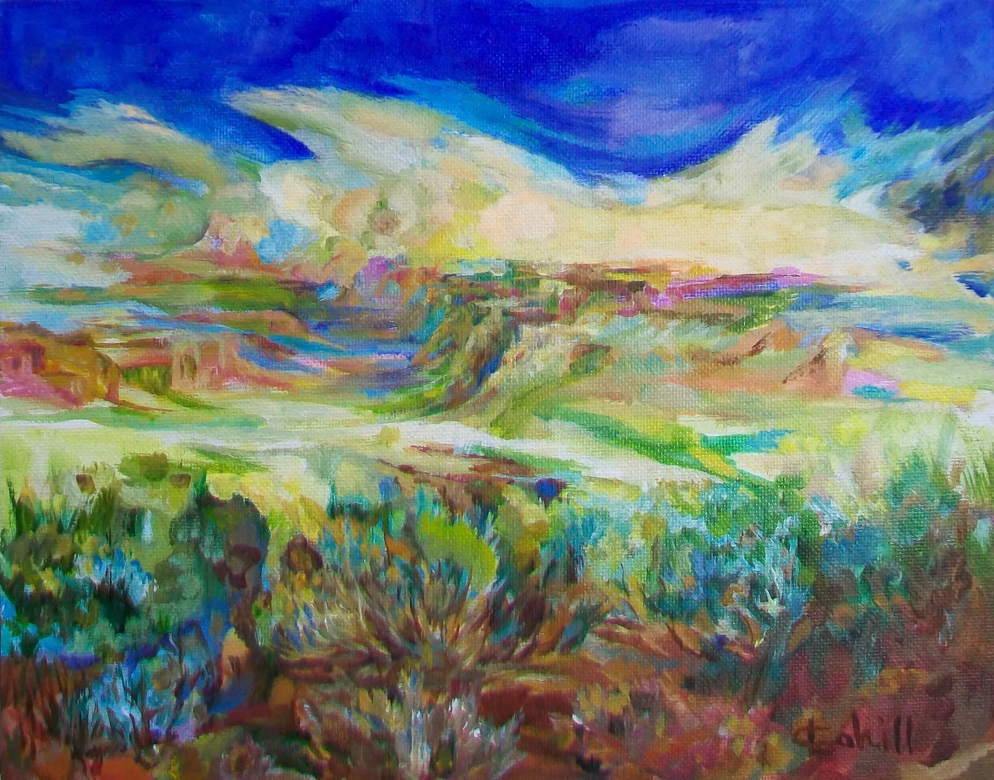 Mysterious Canyon Trail Original Acrylic Painting by Lynn Cahill