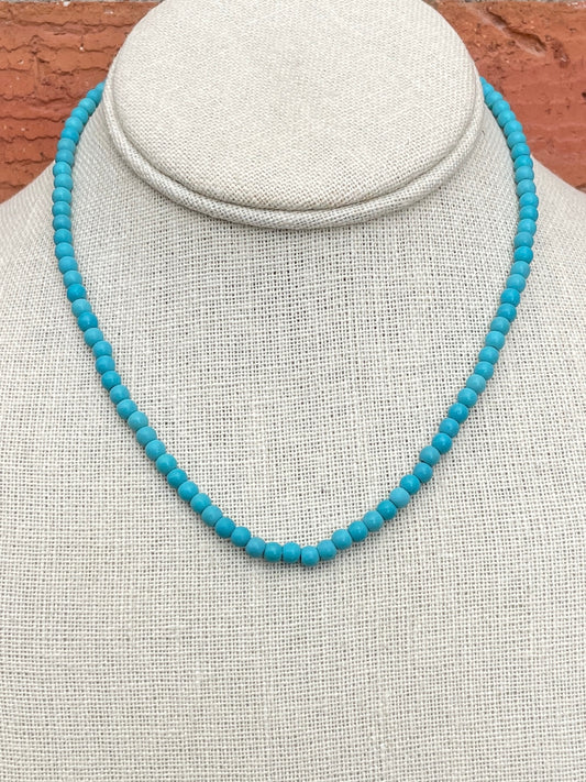 Faux Turquoise Beaded Necklace