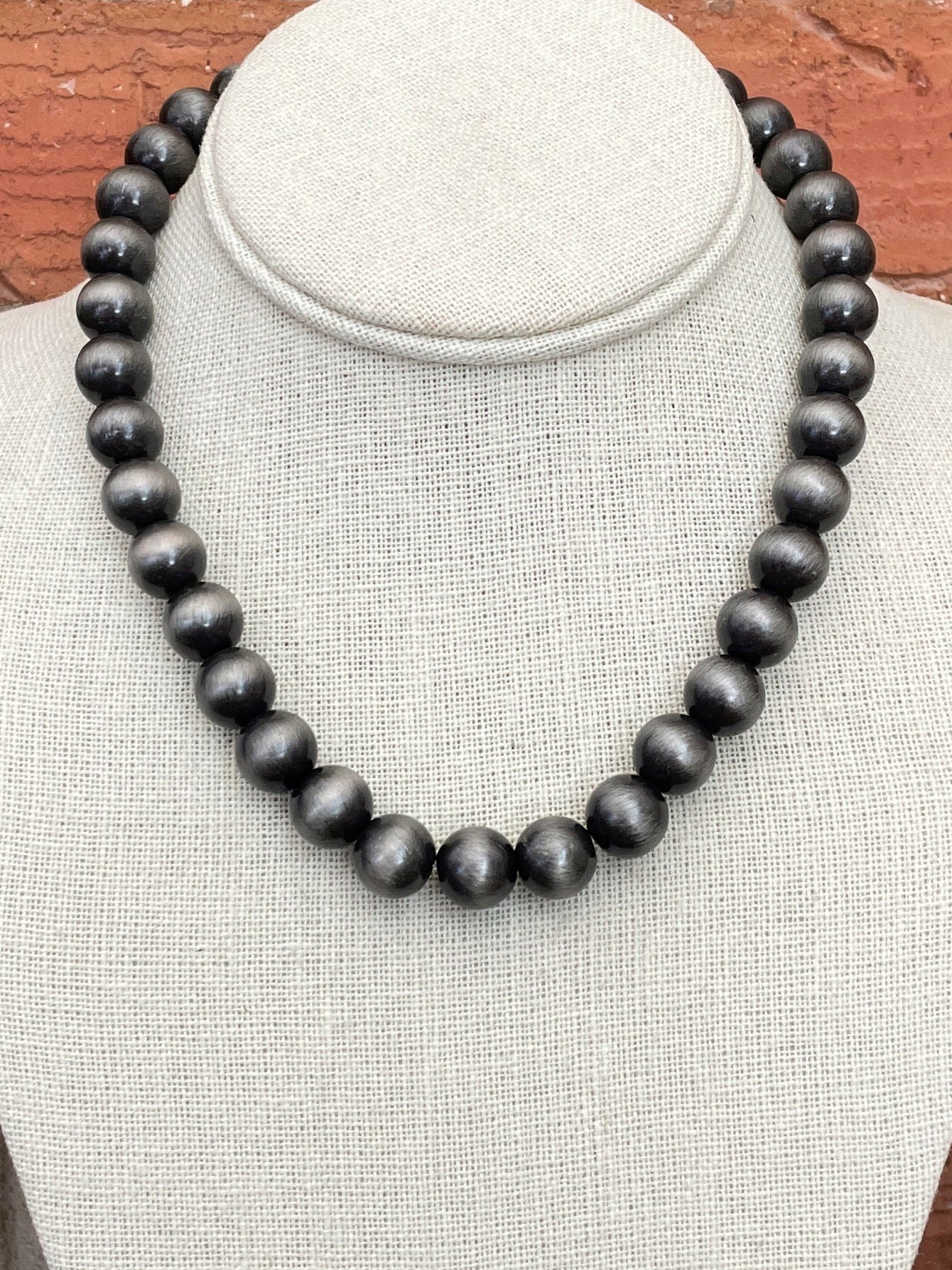 12mm Navajo Style Pearl Necklace