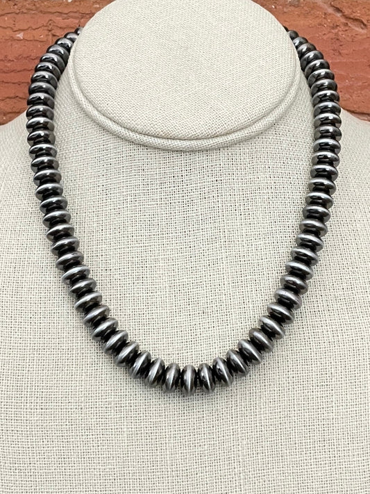 16.5 inch Navajo Style Pearl Saucer Necklace