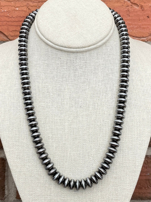 20.5 inch Navajo Style Pearl Saucer Necklace