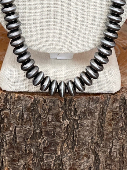 26.5 inch Navajo Style Pearl Saucer Necklace